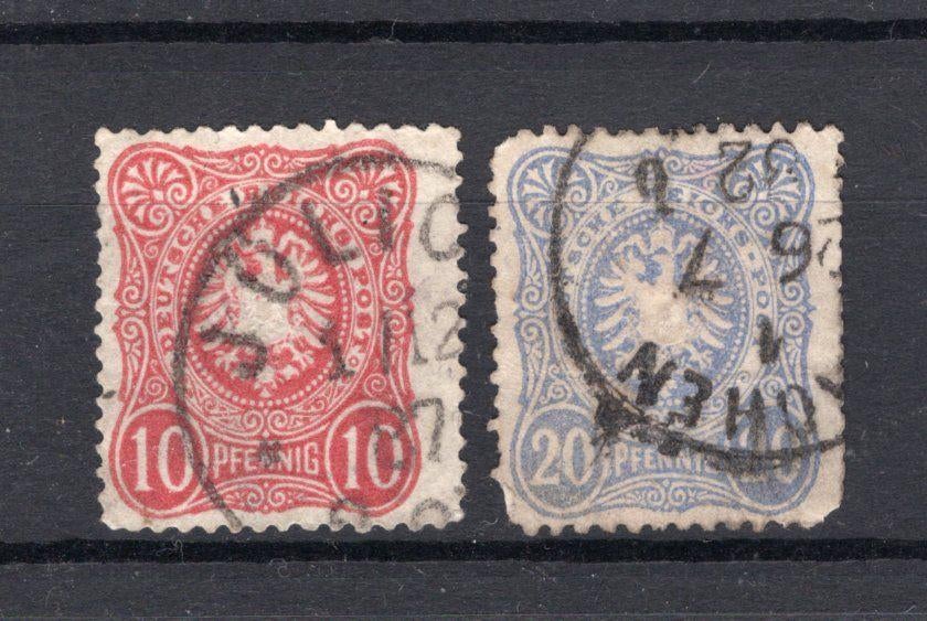 Deutsches Reich Yt. 38/39 estampillé, Timbres & Monnaies, Enlèvement ou Envoi, RFA, Affranchi