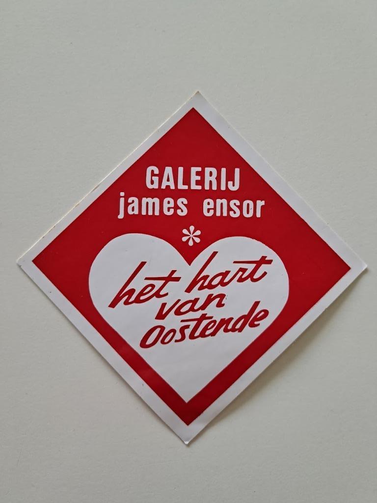Vintage Sticker Galerij James Ensor Oostende, Verzamelen, Ophalen of Verzenden, Zo goed als nieuw, Winkel of Supermarkt