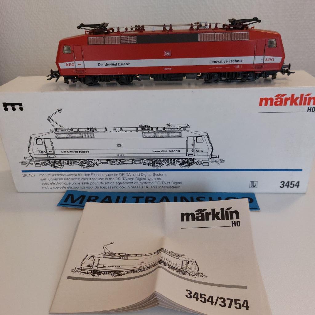 3454 MARKLIN HO - E-Lok numérique BR120 AEG/E-Loc AEG BR120, Jg01618@telenet.be, Enlèvement ou Envoi, Marklin, Courant alternatif
