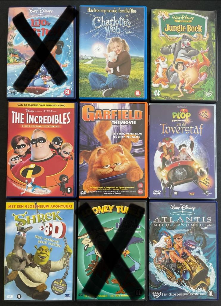Verschillende kinder DVD’s - 70/1, Cd's en Dvd's, Ophalen of Verzenden, Zo goed als nieuw, Overige soorten, Tekenfilm