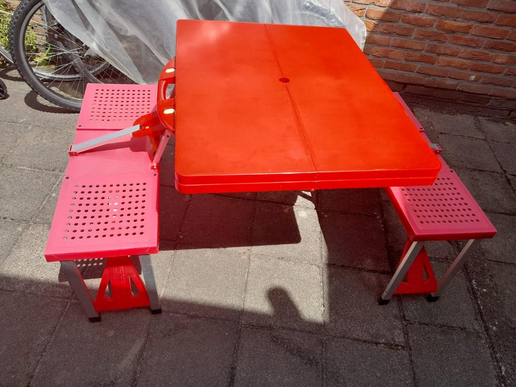 Picknick tafel, Tuin en Terras, Picknicktafels, Vierkant, Aluminium, Ophalen of Verzenden, Zo goed als nieuw