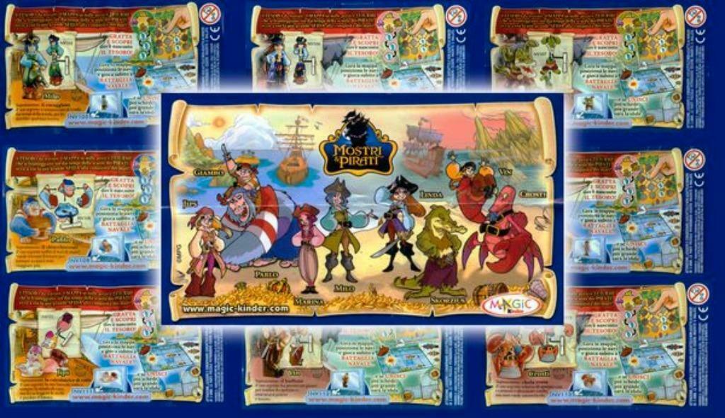 Kinder Surprise 9 Bpz Mostri & Pirati Monstres & Pirates IT, Enlèvement ou Envoi, Neuf, Figurines en plastique dur