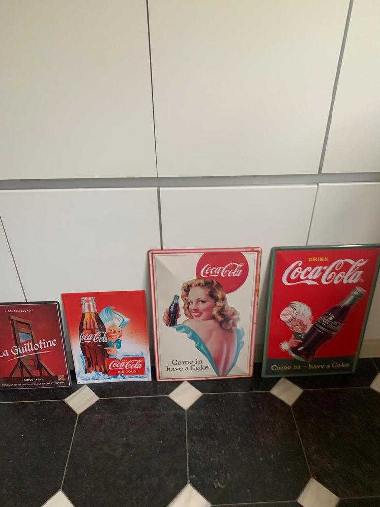 Tinnen bord Coca Cola, Verzamelen, Ophalen, Zo goed als nieuw