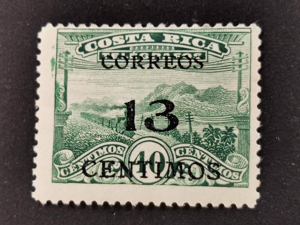 Costa Rica 1929 - train, locomotive, avec impression *, Enlèvement ou Envoi, Non oblitéré, Amérique centrale