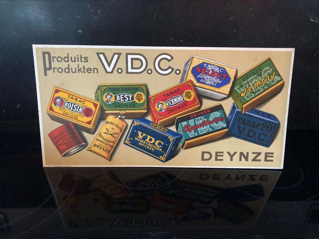 V.D.C. DEYNZE reclame karton 50's, Enlèvement ou Envoi, Comme neuf, Panneau publicitaire