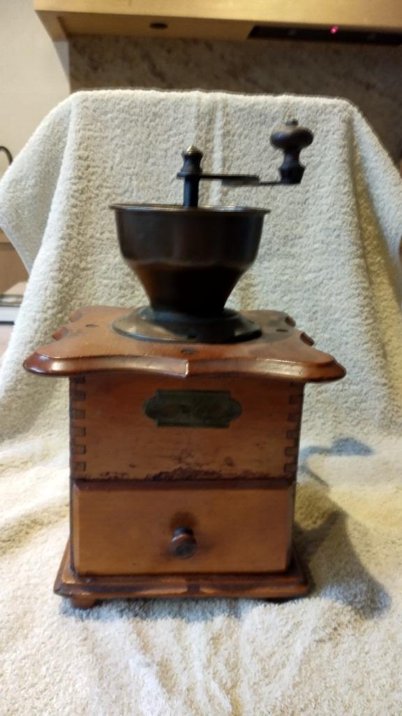 oude koffiemolen, Ophalen, Gebruikt