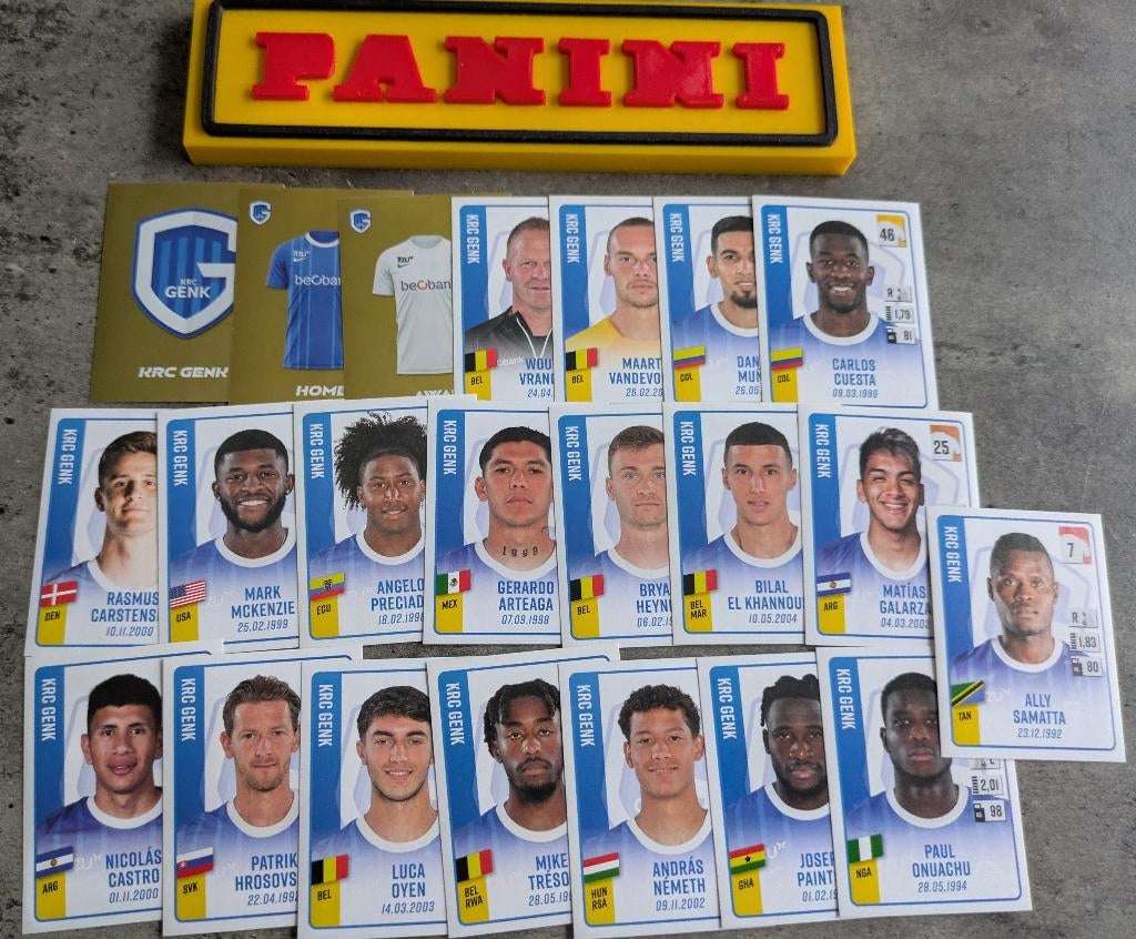 22 AUTOCOLLANTS PANINI FOOTBALL 2022/23 GENK RACING FOOTBALL, Enlèvement ou Envoi, Neuf