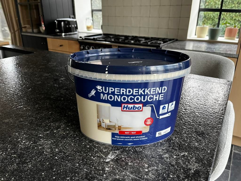 Hubo Superdekkend Perzik 5L, Doe-het-zelf en Bouw, Ophalen, 5 tot 10 liter, Beige, Verf