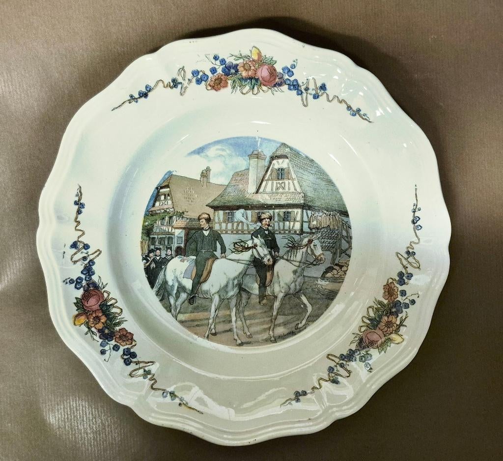 Assiette ancienne Obernai France H.Loux, Enlèvement ou Envoi