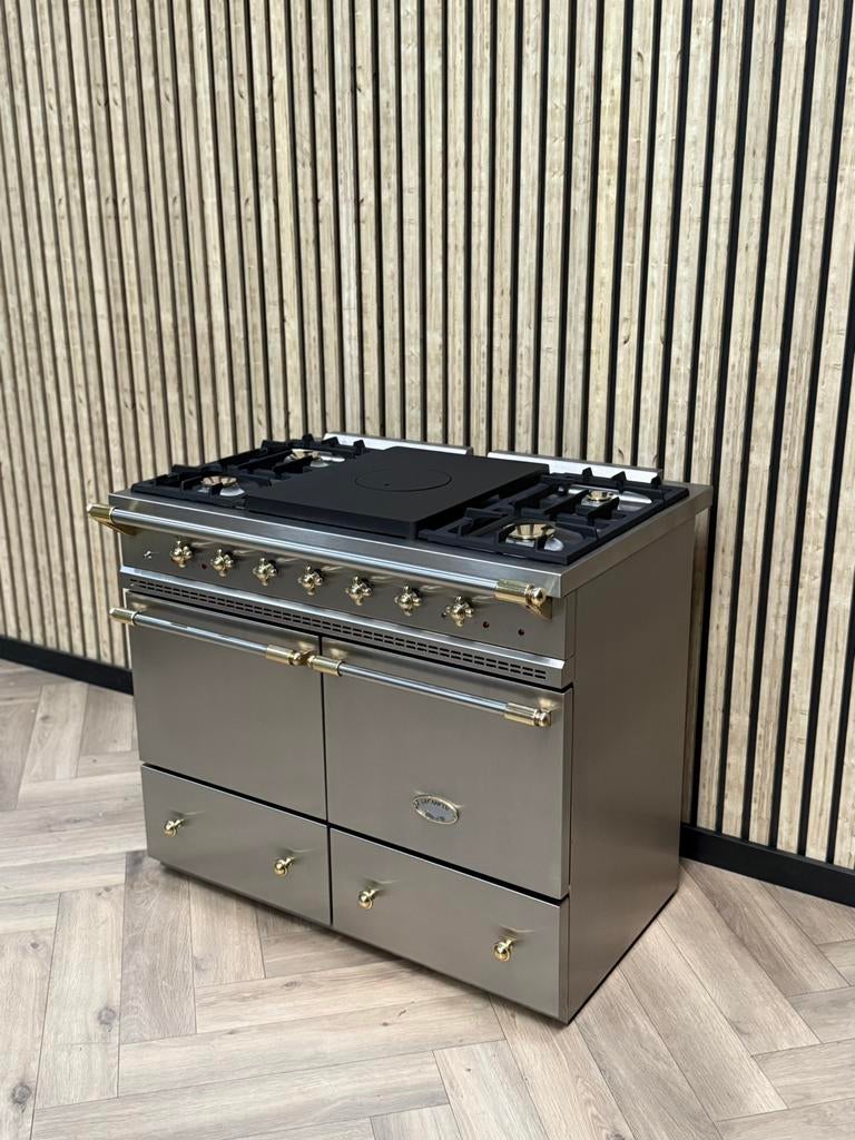 Luxe Lacanche Inox 100cm Gas Dubbele Oven + Coup de Feu, Elektronische apparatuur, Fornuizen, Ophalen of Verzenden, 60 cm of meer