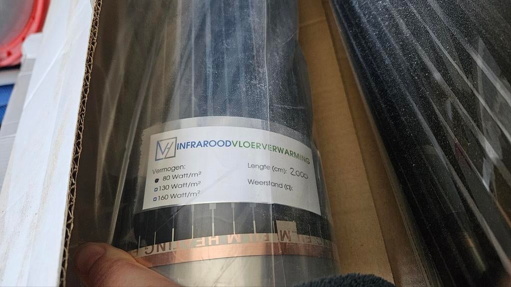 Infrarood vloerverwarmingfolie 80watt/m², Ophalen, Zo goed als nieuw