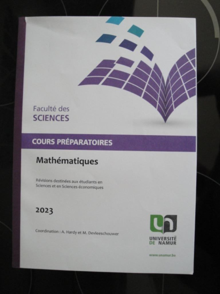 Mathématiques UNamur 2023 Cours préparatoires, Enlèvement ou Envoi, Comme neuf