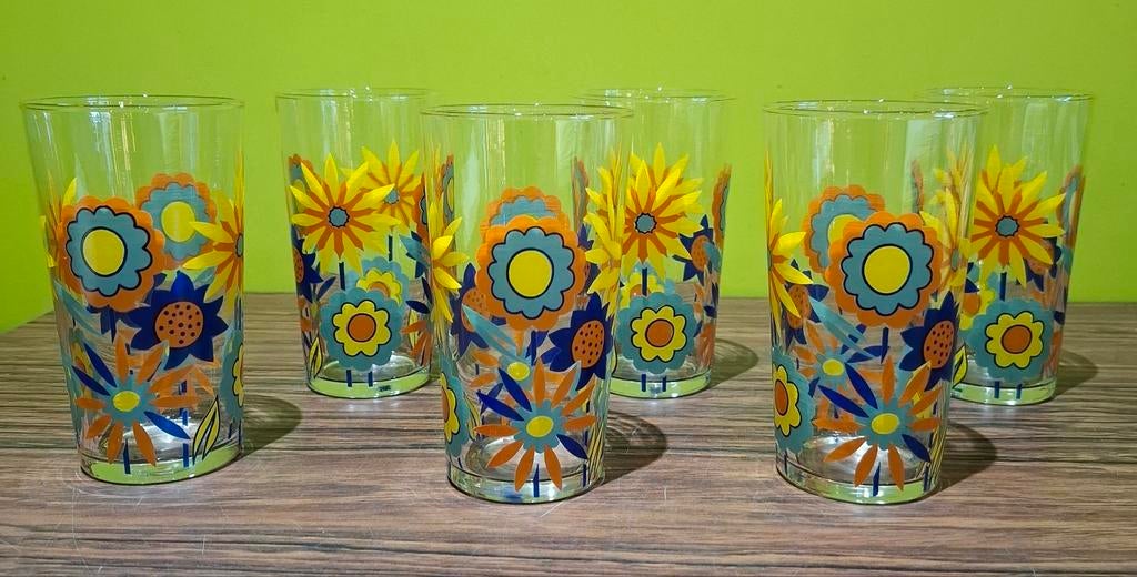 Kleurrijke glazen, die je blij maken, jaren 70, Verzamelen, Glas en Drinkglazen, Ophalen of Verzenden, Nieuw