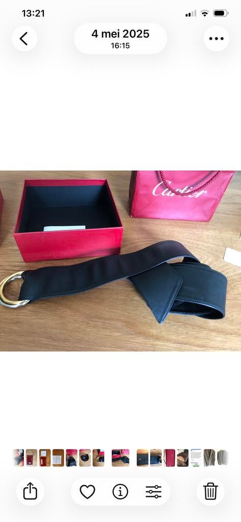 Cartier damesriem,origineel Trinity model, Tailleriem, Ophalen of Verzenden, Echt leder, Zwart