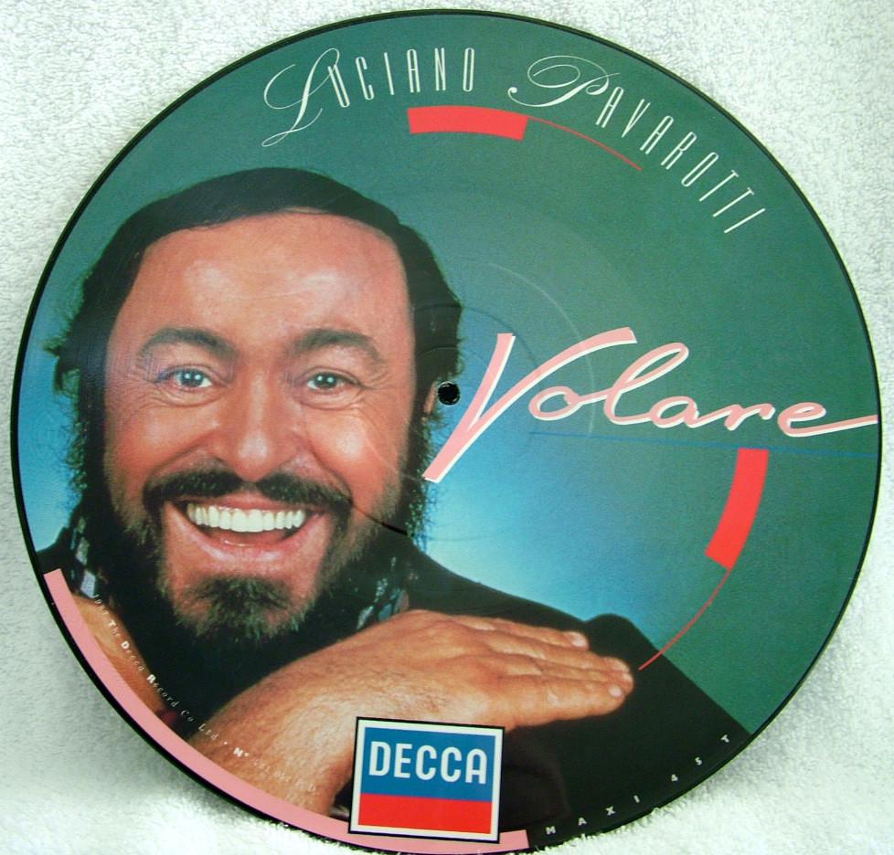 Pavarotti fotovinylkaart 33 rpm, Ophalen, Zo goed als nieuw, 12 inch, Europees