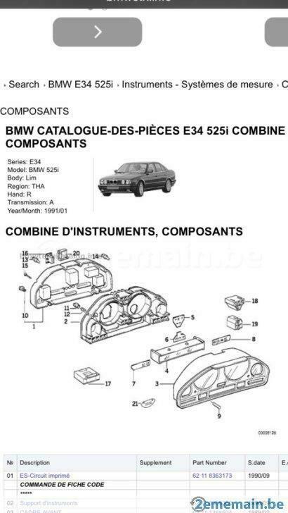 BMW serie 5 e34, serie 7 e32 es circuit imprimé (compteur), Auto-onderdelen, Overige Auto-onderdelen, BMW, Nieuw, Ophalen of Verzenden