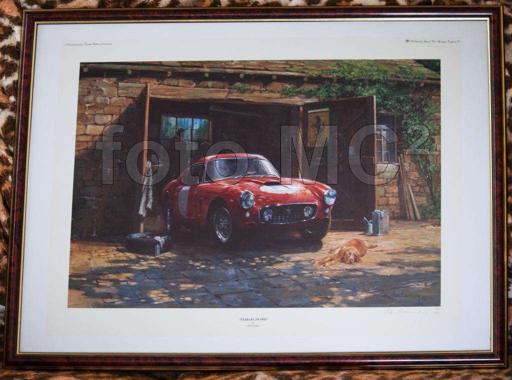 Tirage photographique FERRARI 250 SWB - signé et numéroté, Envoi, Comme neuf, Signé, Blanc