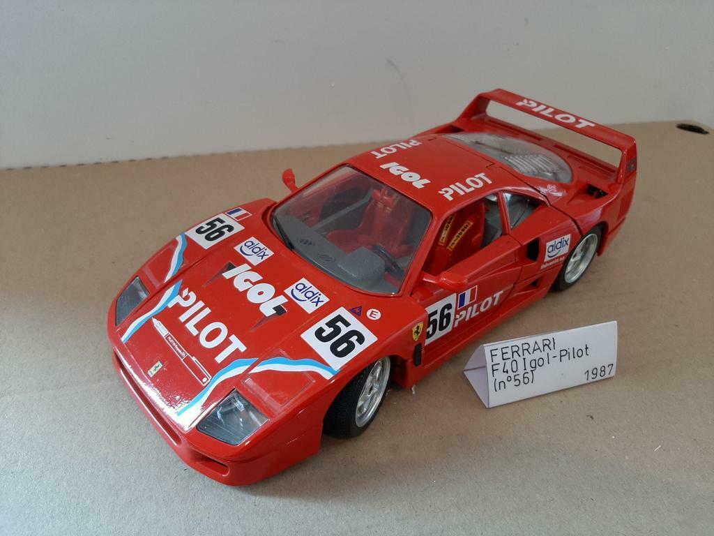 Ferrari F40 Igol-Pilot #56 1987 Burago sans boite, Enlèvement ou Envoi, Comme neuf