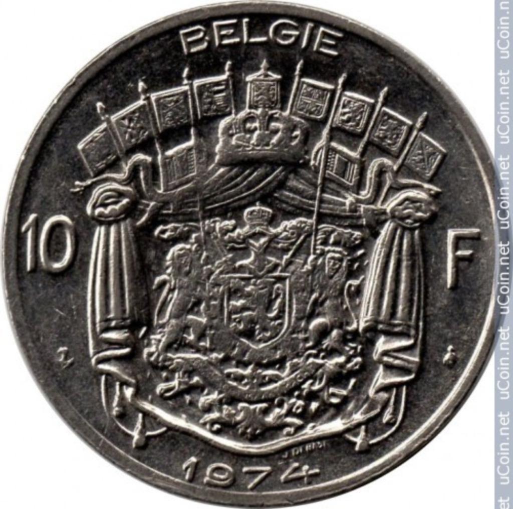 Belgische 10 francs boudewijn x 7 stuks, Postzegels en Munten, Ophalen of Verzenden