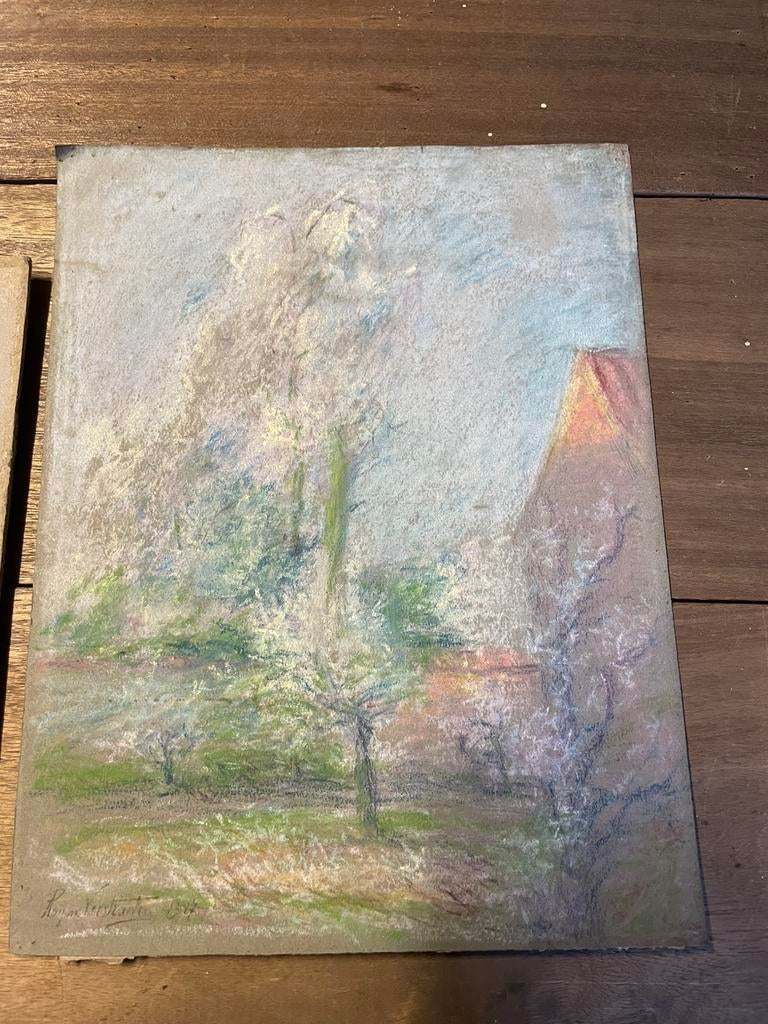 Pasteltekening van Raymond Verstraeten 1917, Antiek en Kunst, Ophalen