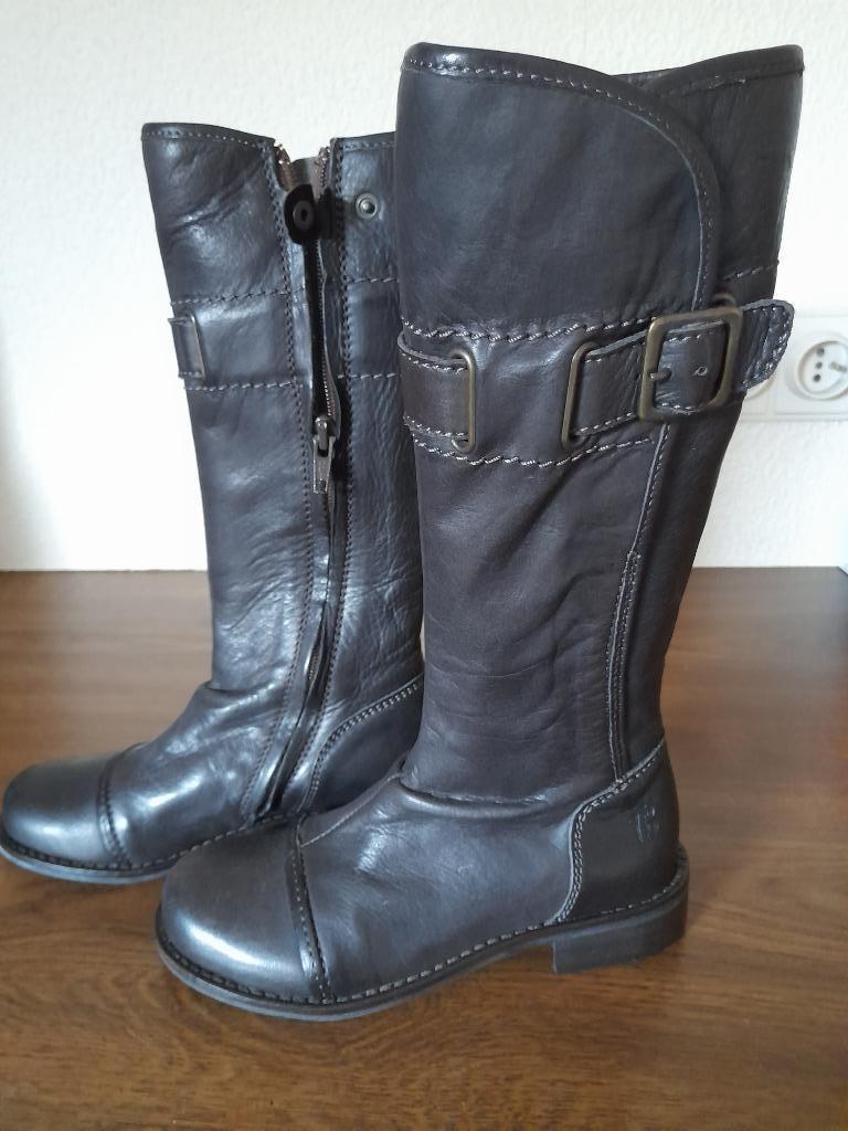 Bruine kinderlaarzen - leder, Ophalen, Meisje, Nieuw, Laarzen