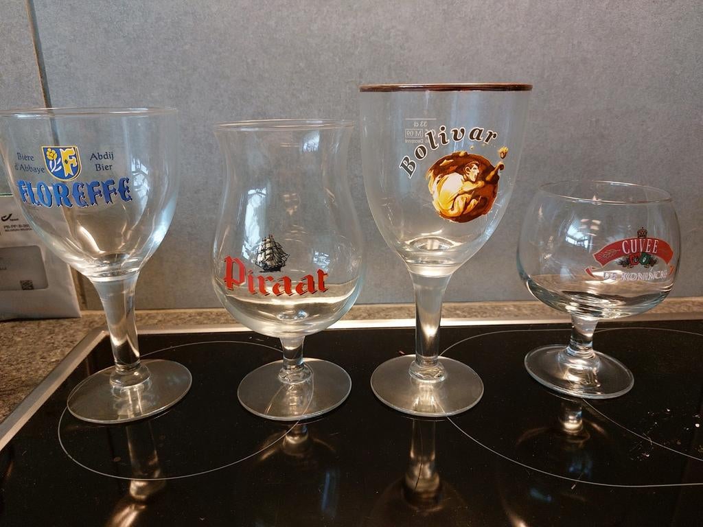 bierglazen piraat bolivar floreffe hoegaarden, Ophalen of Verzenden, Zo goed als nieuw