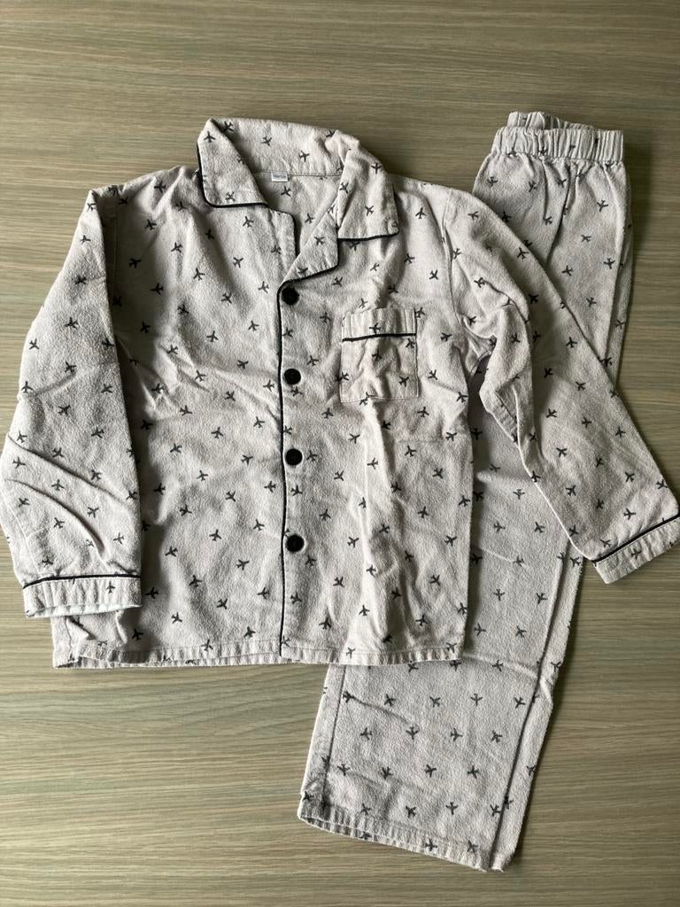Pyjama flanel - vliegtuigjes - grijs - maat 122/128, Zeeman, Garçon ou Fille, Enlèvement ou Envoi, Vêtements de nuit ou Sous-vêtements