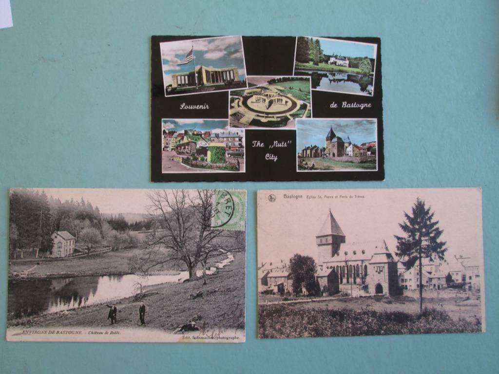 3 oude postkaarten van Bastogne, Collections, Cartes postales | Belgique, Envoi