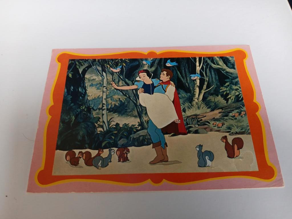 carte postale Walt Disney Blanche-Neige écrite années 70, Collections, Enlèvement ou Envoi, Blanche-Neige ou Belle au Bois Dormant