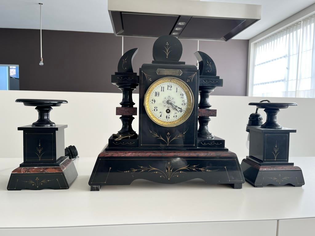 Schouwgarnituur marmer 100jaar oud, Enlèvement