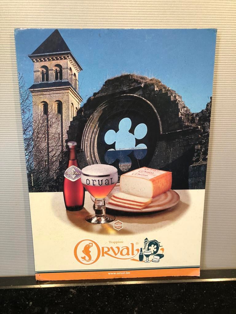 carton publicitaire ORVAL, Enlèvement ou Envoi, Utilisé, Panneau, Plaque ou Plaquette publicitaire, Autres marques