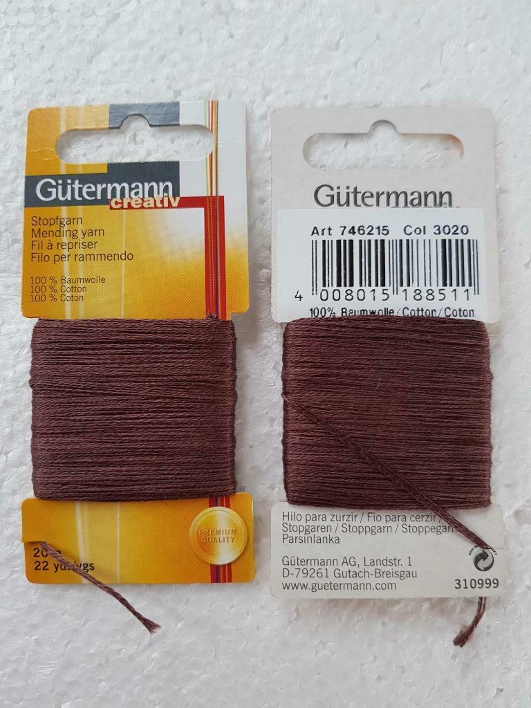 Gütermann Fil à repriser 20 mètres 100% coton, Hobby & Loisirs créatifs, Couture & Fournitures, Neuf, Fil ou Aiguille(s), Enlèvement ou Envoi