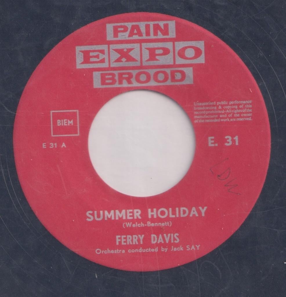 Ferry Davis – Summer holiday / Bobby Sitting – Loop de loop, Enlèvement ou Envoi, Utilisé, Pop