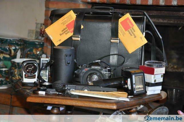 +boitier photo konica + accessoire et valise de transport, Enlèvement ou Envoi, Utilisé, Compact, Konica