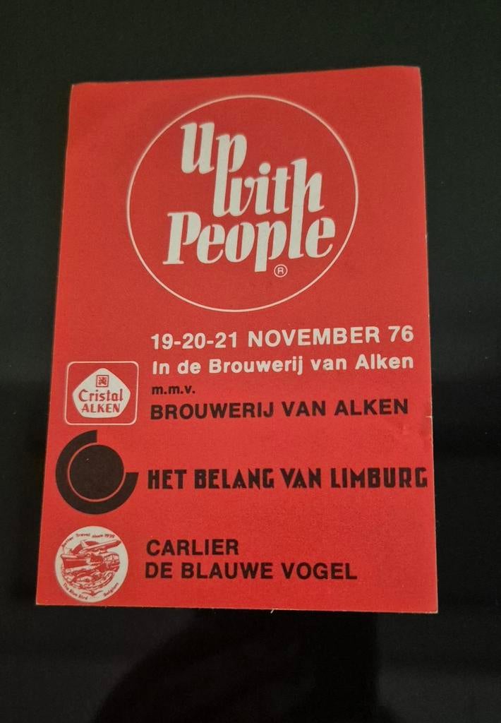 Sticker Up With People 1976 in de brouwerij van Alken, Verzamelen, Ophalen