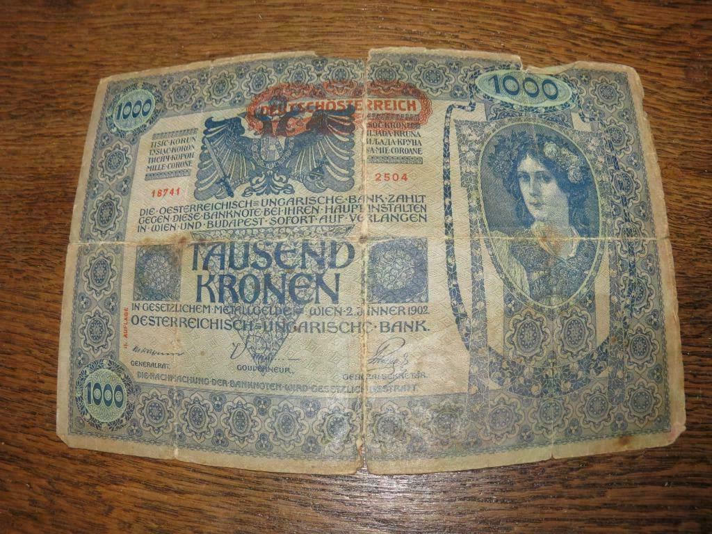 1000 kronen Österreich, Enlèvement ou Envoi, Autriche, Billets en vrac