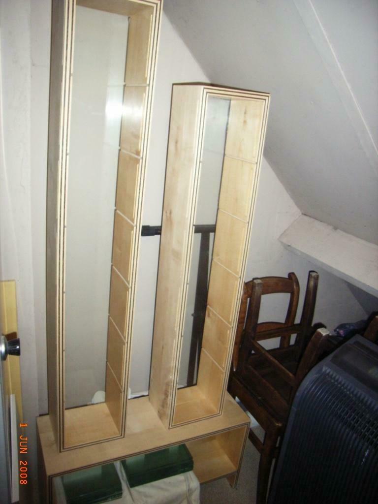 zeer mooie vitrine doorkijk  kast / CD rek, Enlèvement, Comme neuf, Verre