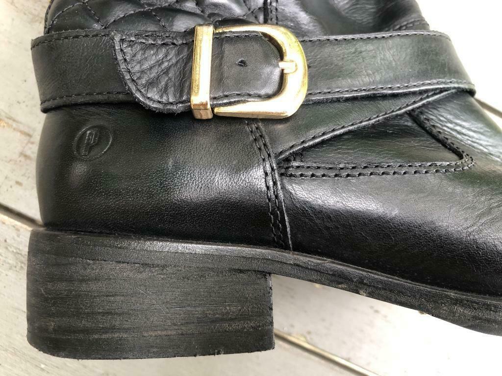 Piure Laarsjes boots 39 mooi gewatteerd zwart leer, hak 3cm, Verzenden, Zwart, Lage of Enkellaarzen, Piure