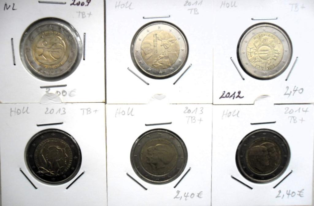 Lot herdenkingsmunten van 6 x 2 euro Nederland "circulées", Verzenden, Overige landen, 2 euro, Losse munt