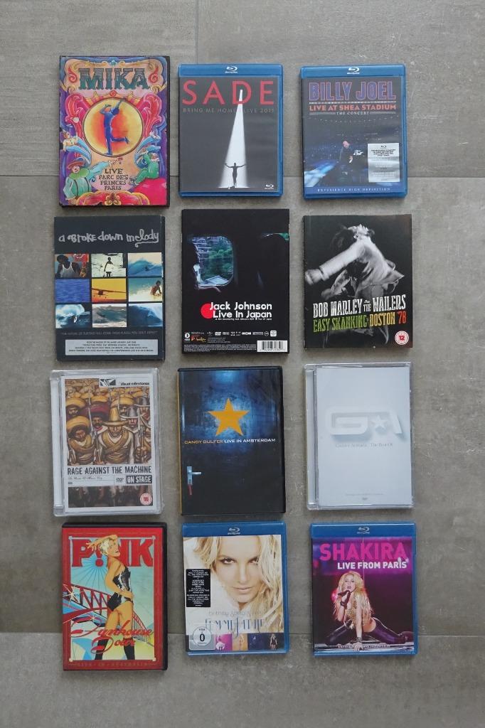 live DVD's: Bob Marley, Mika, Shakira, RATM, Britney,, Tous les âges, Enlèvement ou Envoi, Comme neuf, Musique et Concerts