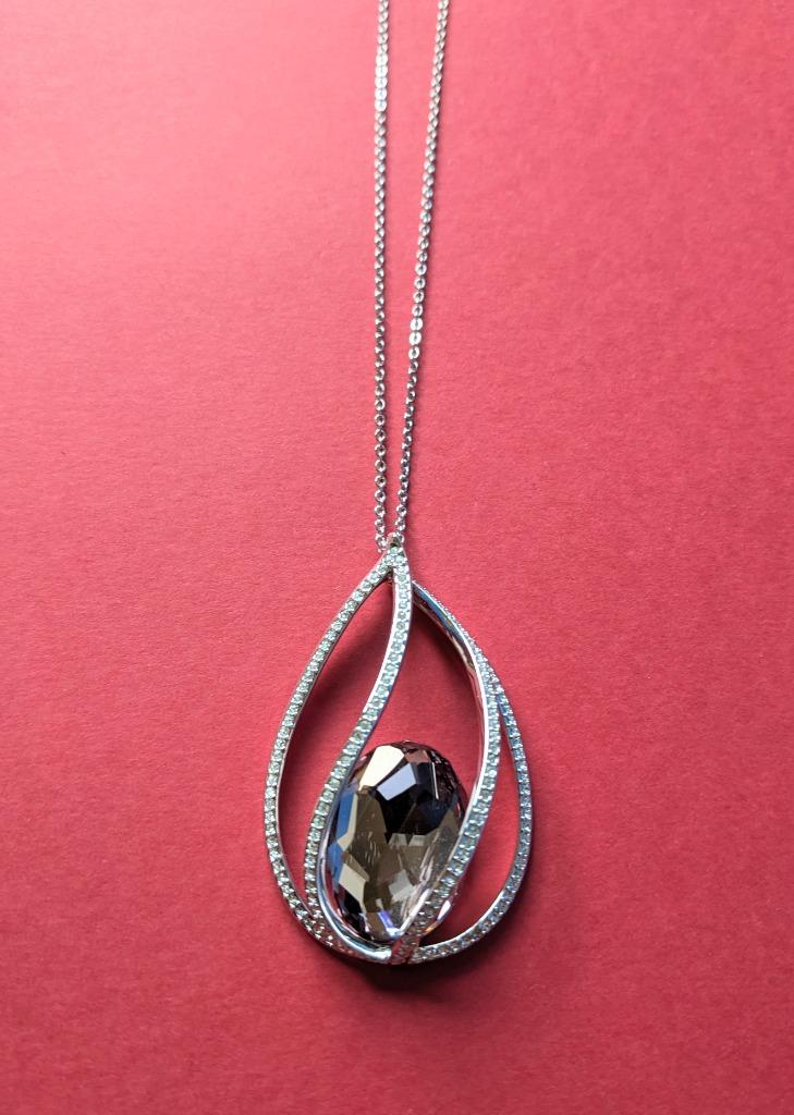 Swarovski Megan halsketting, Ophalen of Verzenden, Zo goed als nieuw, Zilver, Met edelsteen