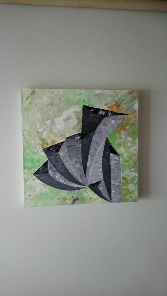Modern, abstracte schilderij 50 x 50 cm  :20€, Antiek en Kunst, Ophalen