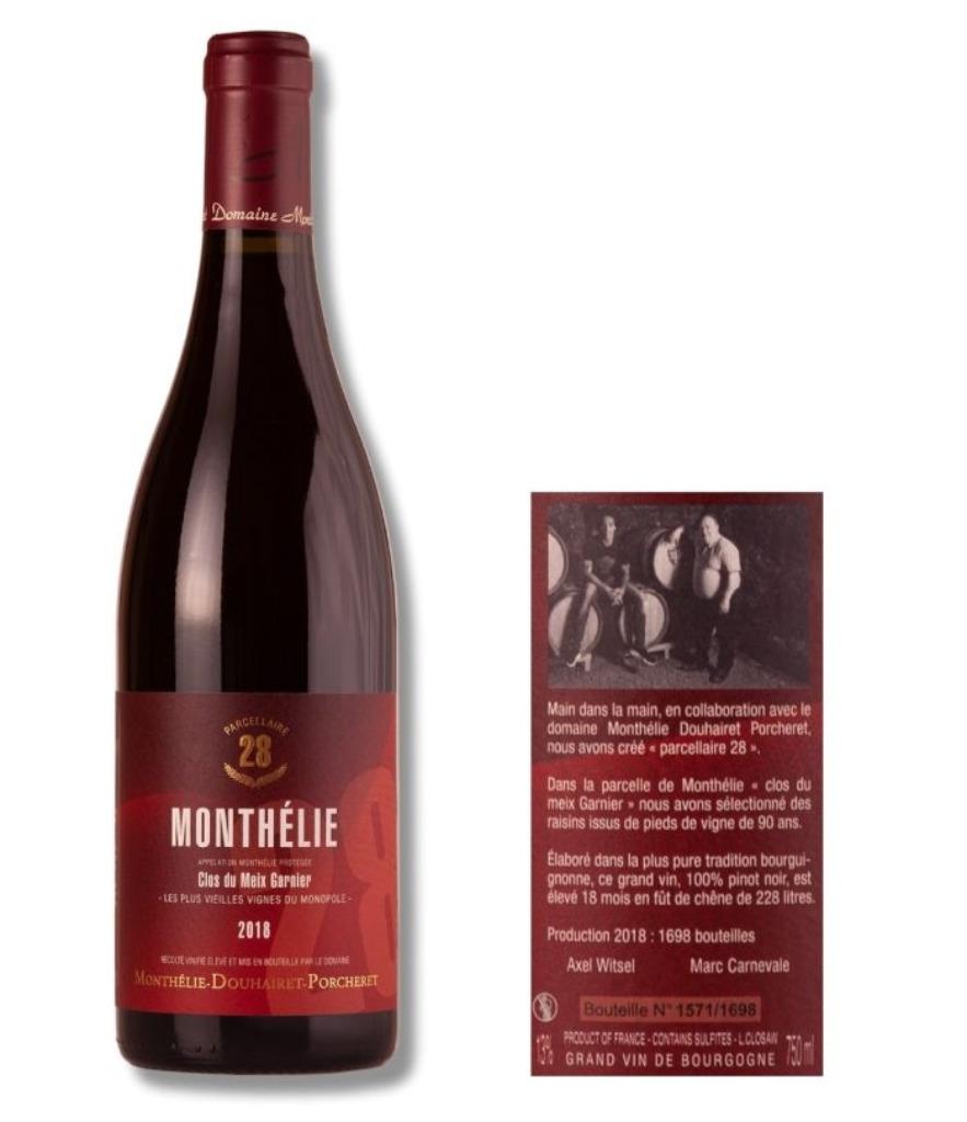 Monthélie 2018 La cuvée parcellaire 28 d'Axel Witsel, Neuf, Pleine, Enlèvement, Vin rouge
