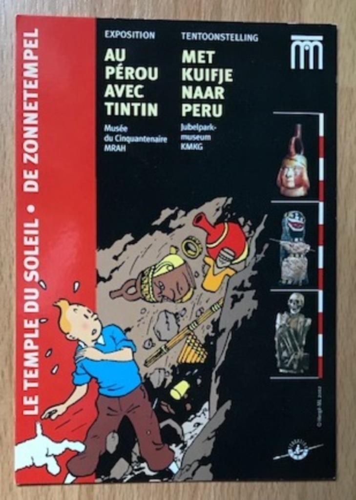 PRENTKAART MET KUIFJE NAAR PERU TENTOONSTELLING 2003, Verzamelen, Stripfiguren, Nieuw, Plaatje, Poster of Sticker, Kuifje, Ophalen of Verzenden