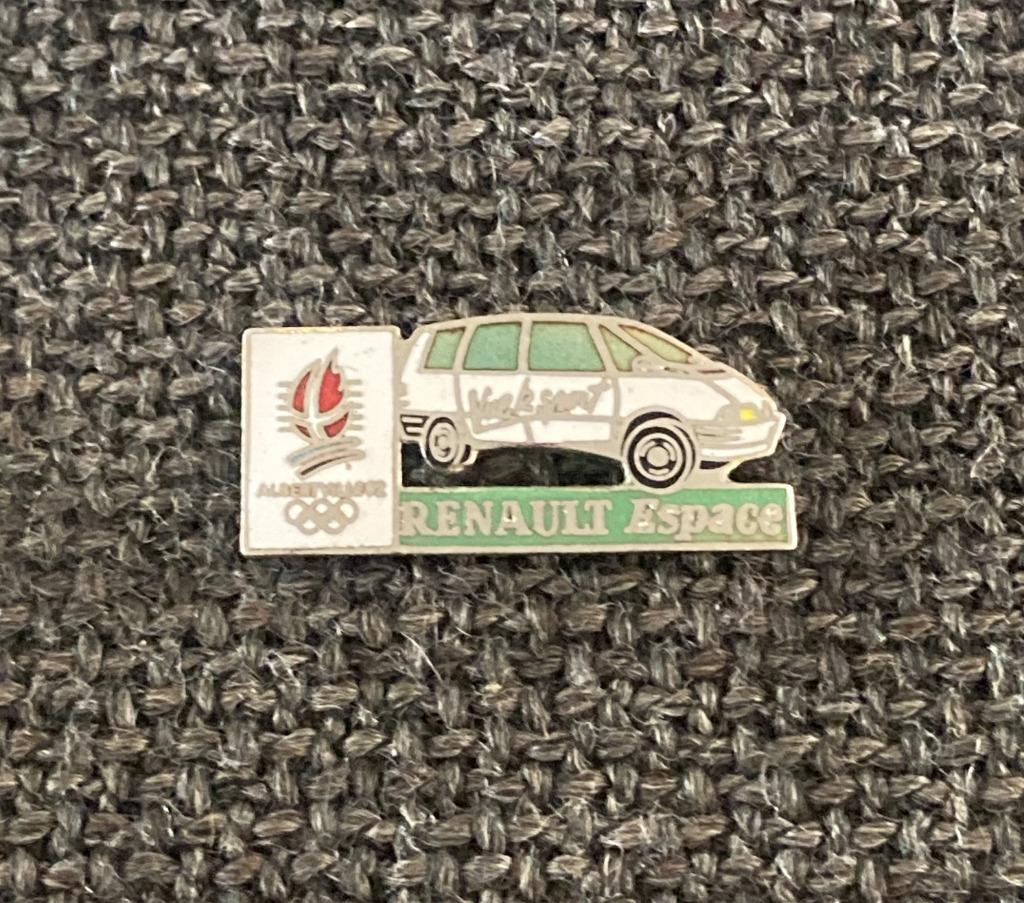 PIN - RENAULT ESPACE - JEUX OLYMPIQUES - ALBERTVILLE 92, Verzenden, Gebruikt, Transport, Speldje of Pin