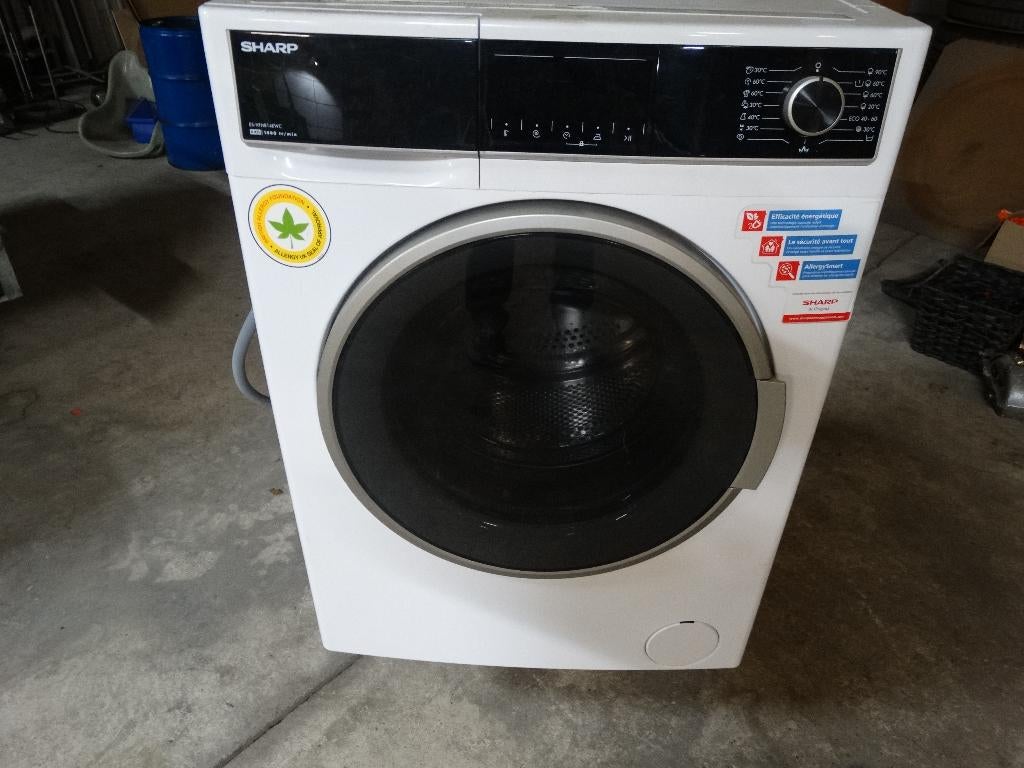 wasmachine sharp 8kg, 1200 à 1600 tours, Classe énergétique A ou plus économe, Chargeur frontal, Enlèvement