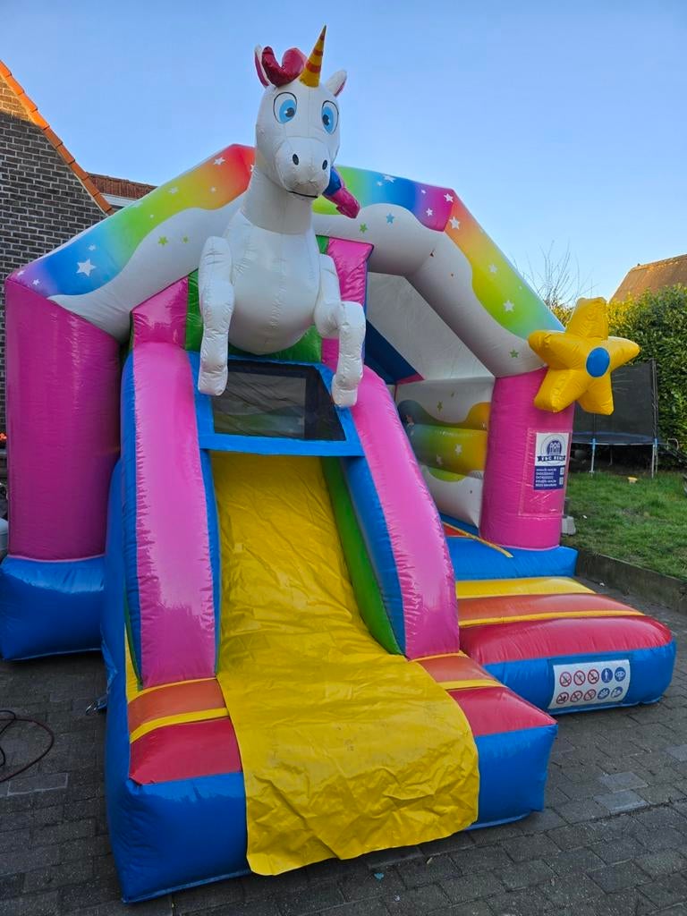 Unicorn comboslide springkasteel, Enlèvement ou Envoi, Comme neuf
