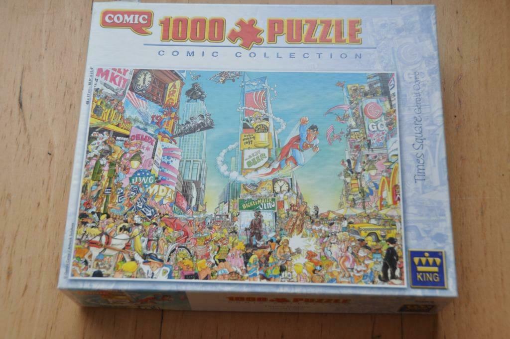 PUZZLE COMIC - TIMES SQUARE - 1000 PIÈCES - COMPLET, Enlèvement, Plus de 50 pièces, Utilisé