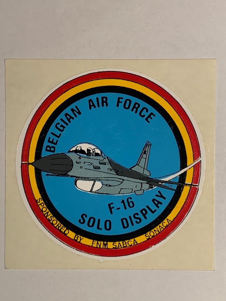 Sticker F-16 Solo Display Belgian Air Force, Ophalen of Verzenden, Luchtmacht, Overige typen