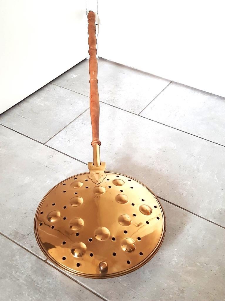 Mooie oude decoratieve koperen bedpan/bed warmer, Antiek en Kunst, Antiek | Brons en Koper, Ophalen, Koper
